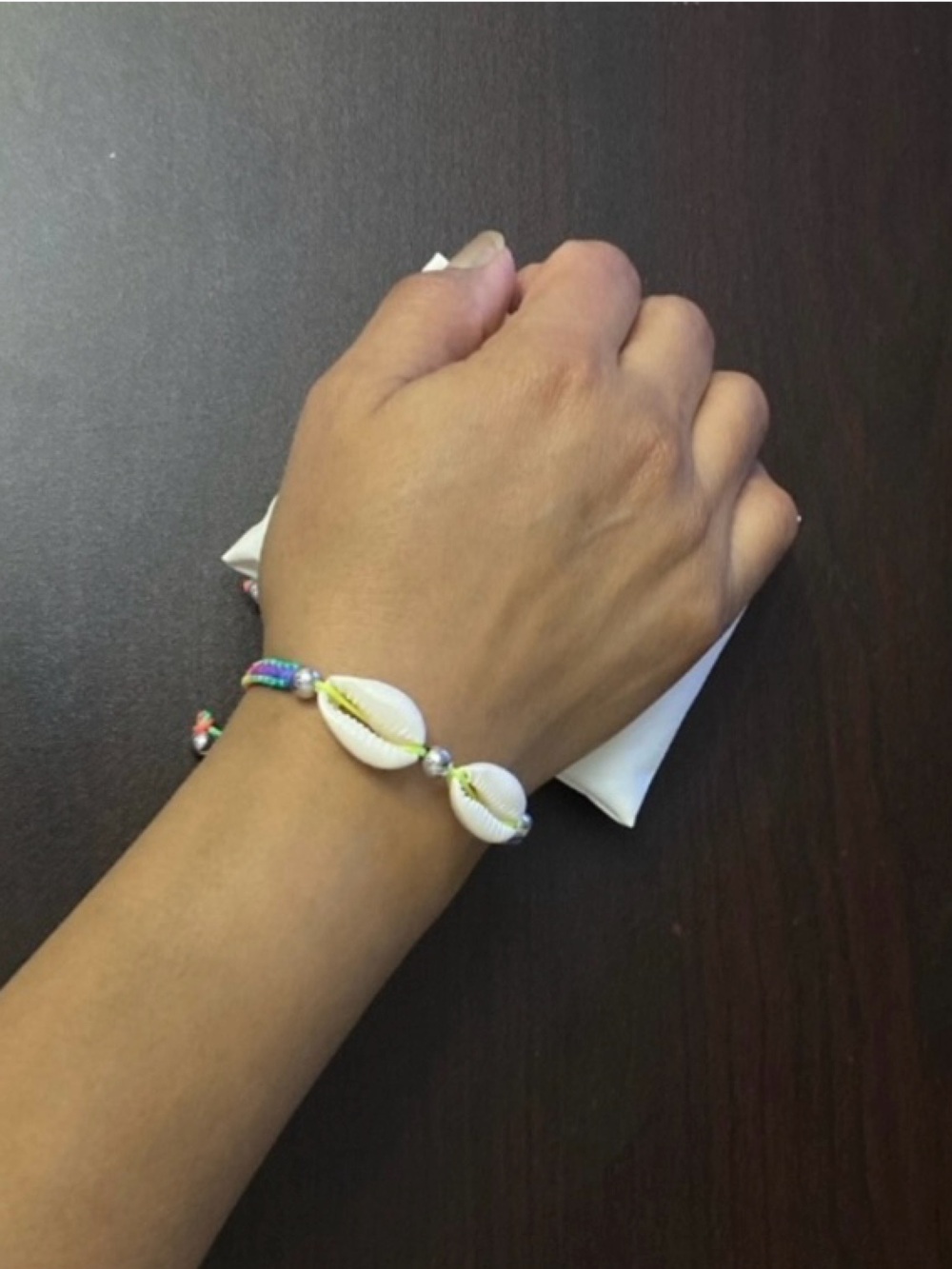 Vibrant Neon Rainbow Braided Cord Bracelet with Shell Accents
